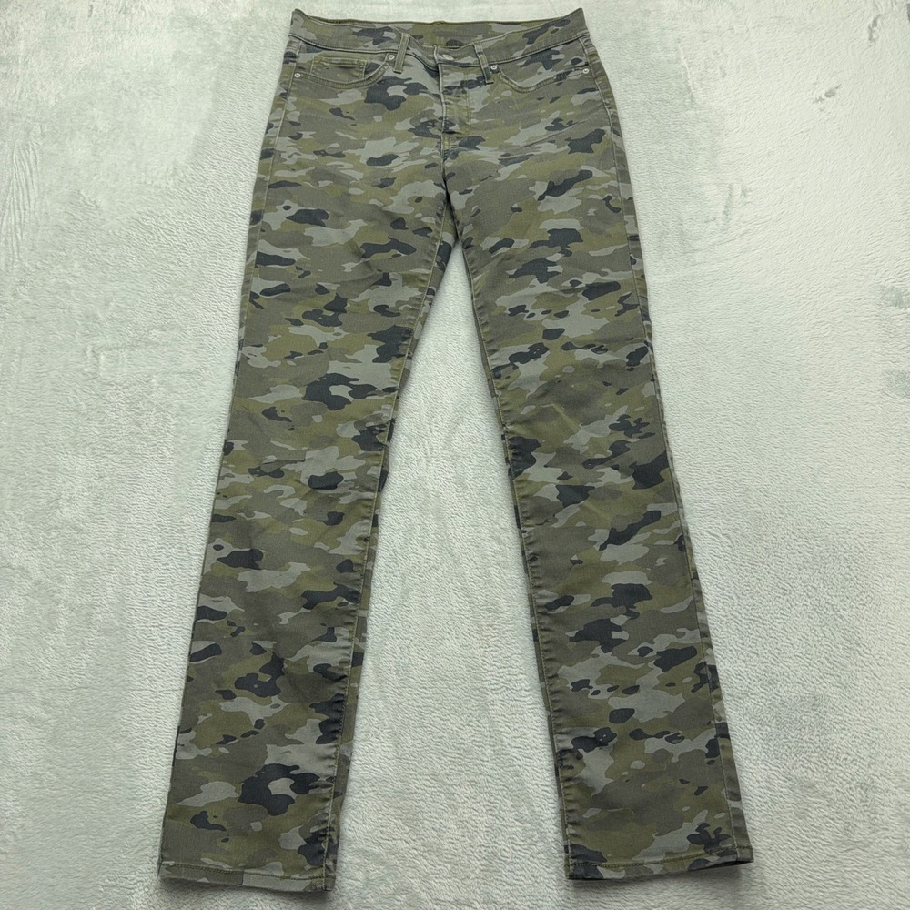 Levi Jeans Womens 29 Green Camo 711 Skinny Mid Rise Stretch Utility Camouflage